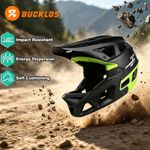BUCKLOS Full Face Mountain Bike Helmet Adults Protection PC for MTB DH Adjustabl