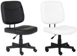 Compact Office Chair PU Leather Computer Desk Chair for Study Armless Seat