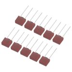 30Pcs DIP Mounted Miniature Square Slow Blow Micro Fuse, 2A 250V, Red