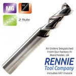 Solid Carbide Aluminium 2 Flute Slot Drill End Mill 45 Degree Helix 