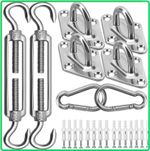 Sun Shade Sail Fixing Kit,Heavy Duty Sun Sail Shade Hardware Stainless Steel