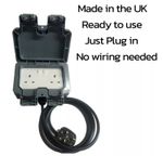 Outdoor/Outside Garden Extension Lead Socket 13A IP66 Rated 1m - 30m Black Cable