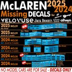 McLaren 2024 & 2025 logos for MCL38 & MCL39 Norris & Piastri 1:43 scale Decals