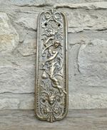 Original Antique Cast Brass Art Nouveau Nymph Relief Large Door Finger Plate 