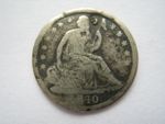 United States 1840 silver Half Dime Poor holed