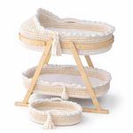 Baby Moses Basket with Rocking Wooden Stand & Mattress limited stock available  