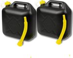 2x 20L Jerry Can Petrol Diesel Flexi Spout Nozzle Fuel Storage Container Car Van