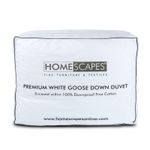 Homescapes Premium White Goose Down Duvet in All Sizes & Togs