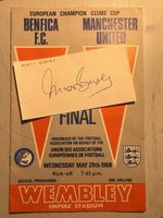 1968 Euro Cup Final Programme Manchester Utd v Benfica With Matt Busby Autograph