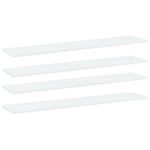 Bookshelf boards 4pcs White 100x20x1.5cm Engineered Wood Replacement Shelves Set
