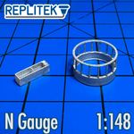 N Gauge Cattle Feeder Ring and Water Trough Scenery Set
