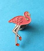 PINK FLAMINGO pin badge. Enamel. Unused.