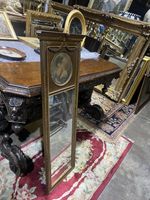 ANTIQUE VICTORIAN FRENCH STYLE LADY PORTRAIT TALL THIN wall MIRROR interior home