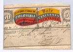 COLOMBIA Cover *FLAG* 50c CUBIERTA Insured Letter Stamp Used 1881 Stationery WX5