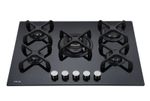 MILLAR GH7051KB 5 Burner Built-in Gas on Glass Hob 70cm - Cast Iron Stands & Wok