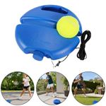Solo Tennis Training Rebound Tool with Plastic Base and Elastic Ball Included