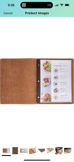 Dark Brown Soft Leather Menu Covers-_8.5”x11”—10 Covers