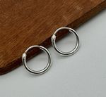 Sterling Silver Silver Sleeper Hoop Hinged Earring 10mm Diameter Pair