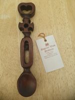 Vintage Welsh Love Spoon Pageant Wood Products Hand Carved Ball in Cage Treen
