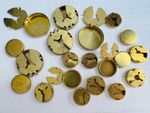 Vintage Brass Clip On Button Covers Imitation Cuff Links Blank