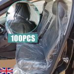 100pcs Disposable Plastic Car Seat Covers Vehicle Cover Valet Roll Protective UK