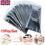 11PCS  80cm Metal Knitting Needles Set Steel Circular Pins Sweater Weaving Tools