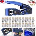 RJ45 EZ Pass Through Crimping Tool Crimper LAN CAT 5 5E 6 UK