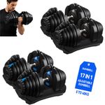 Adjustable Dumbbells Weights 40kg Pair Home Gym Fitness Equipment Workout Set UK