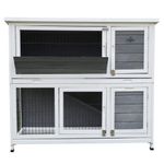 Confidence Pet Rabbit Hutch, 4ft 2-Story with Ramp Wooden Hutch