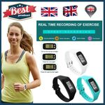 LED Pedometer Bracelet Step Counter Watch 12/24H Time Display ~Outdoor Sports UK