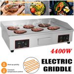 Commercial Electric Griddle Countertop Hotplate BBQ Grill Catering Bacon UK Plug