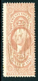 USA 1872 Washington 25¢ Revenue POA Scott #R50c VFU F404