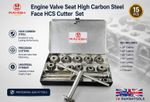 Engine Valve Seat High Carbon Steel Face HCS Cutter  Set 15 Pcs UK RAHISHTOOLS