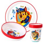 Paw Patrol Boy 3pcs Bicolor Kids Dinner Tableware Set Plate, Bowl & Tumbler