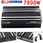 4 Channel AB Class Car Amplifier 7800W Stereo Audio Amp For Subwoofers Speakers