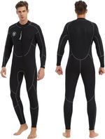 Lemorecn Men’s Wetsuit 3mm Front Zip Full Neoprene Diving Surfing Thermal Suit