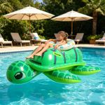 Pool Float Inflatable Sea Turtles with Handles Portable PVC Water Toy for