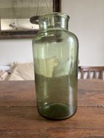 Antique French Green Glass Cornichon Jar