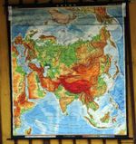 Vintage Map Rollable Poster Wall Chart Print Asia