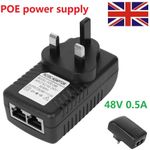 POE power supply 48v 0.5A PoE Injector adapter UK Wall Plug Power over Ethernet