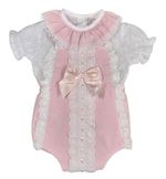 Baby Girl Dungaree Romper BOWS Lace Blouse Spanish COTTON