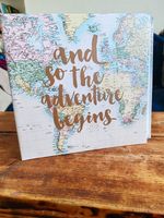 Travel Map Photo Album "and so the adventure begins" Slip-In Book Bound A4