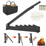Manual Wood Log Splitter Wall Mounted Splitter w/ 60cm Handle&Storage Felt Bag
