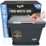 Kitchen Compost Bin Caddy 4.5 Litre Food Waste Countertop Easy to Open Lid UK