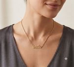 Personalised Solid Gold Name Necklace • Unique Font Name Pendant • Gift for Her