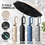 105cm 30 Ribs Windproof Umbrella Strong Reinforced Automatic Folding Umbrella UK