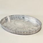 Viners Sheffield Silver Plated Oval Gallery Tray 15" Chased Ornate Vintage