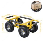 Dolly Trolley Removal Cart, 25cm Pneumatic Wheels, 540kg Load, Metal, 75x38cm
