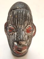 Lovely Vintage African Painted Terracotta Pottery Head, Benin Bronze Style