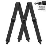 Men's Heavy Duty Suspenders 3.8cm Wide X-Back Adjustable Elastic Trouser Braces